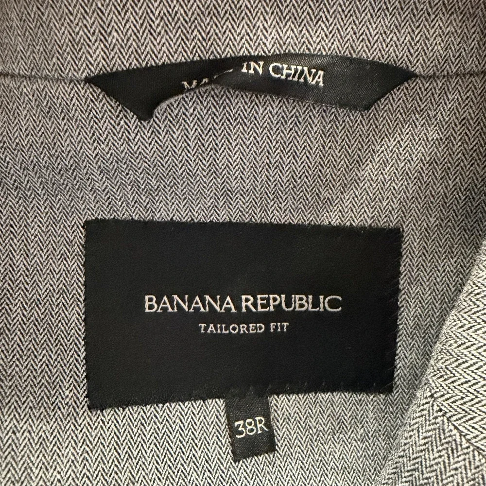 Banana Republic‎ Blazer 38R Gray Tailored Fit Emmetex Italian Fabric Stretch